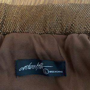 Glitz and glam pleated bronze skirt
